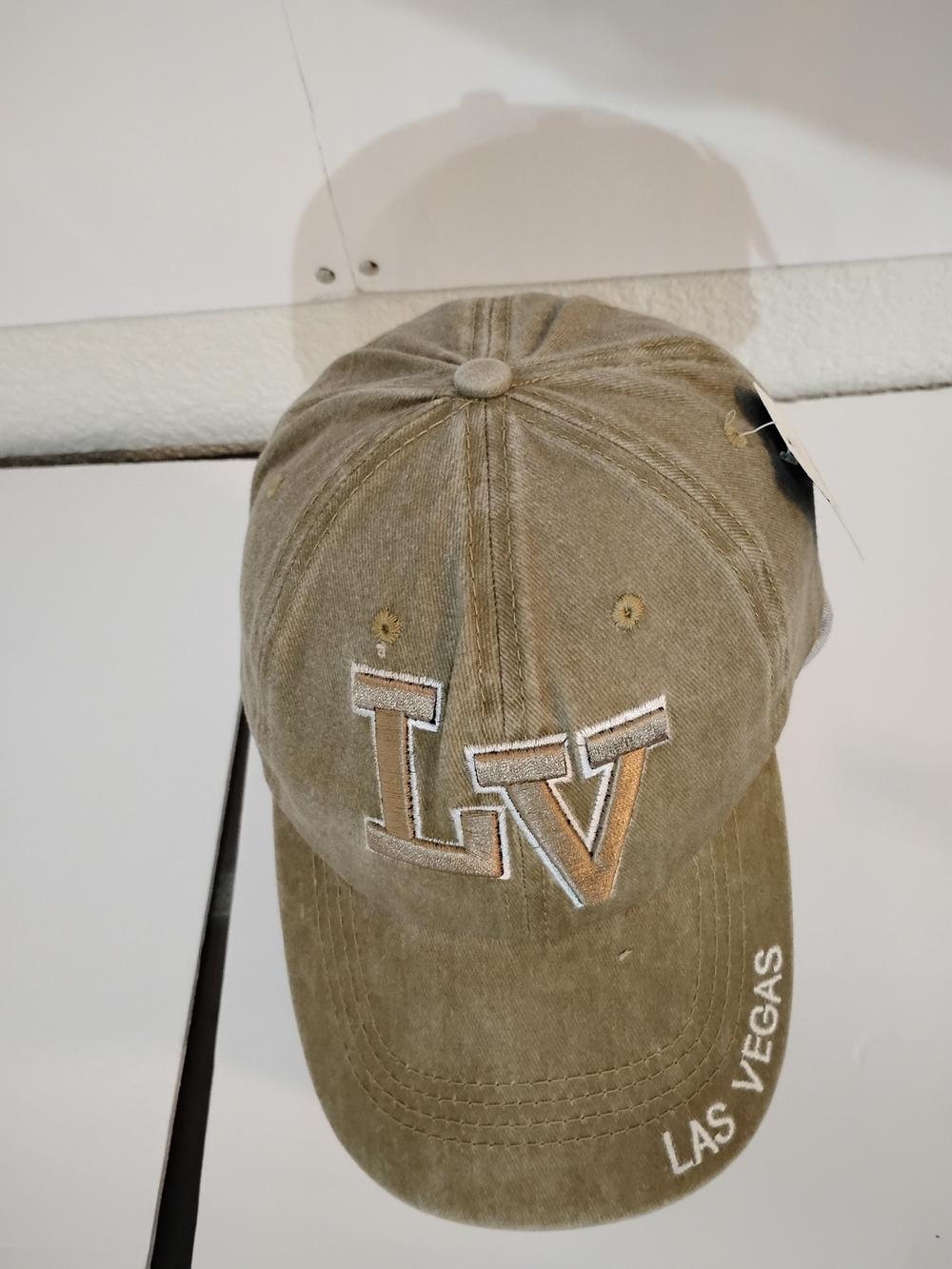 LV Embroidered Las Vegas Baseball Cap - Light Brown